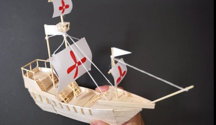 cách làm thuyền từ que kem gỗ