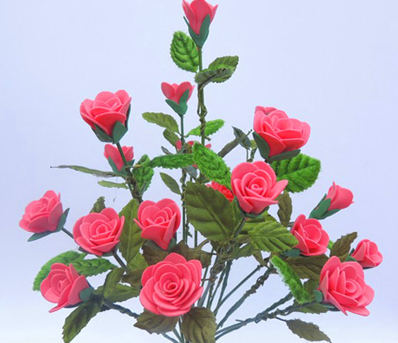 cách làm hoa hồng giả bằng giấy xốp