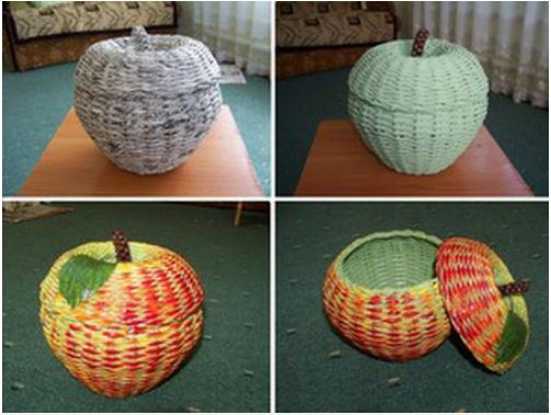 cách đan giỏ hình quả táo