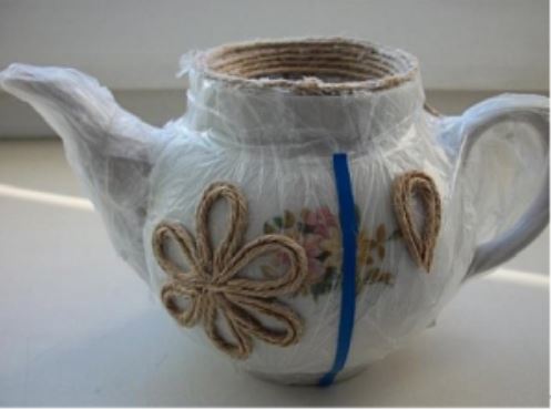 cách làm bình trà bằng dây thừng