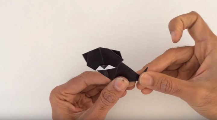cách làm chú mèo màu đen từ giấy